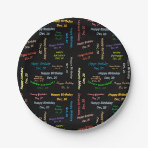 Paper Tellers Dezember, 20 Geburtstag Pappteller