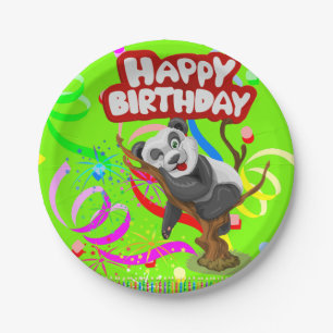 Paper Tellers, Happy Birthday Panda Bear Confetti Pappteller