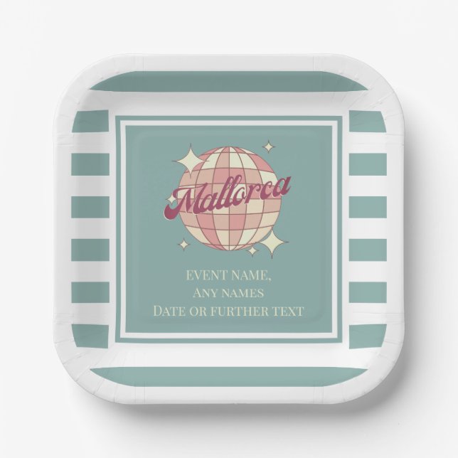 Paper Tellers Mallorca Spanien Fest-Veranstaltung Pappteller (Vorderseite)