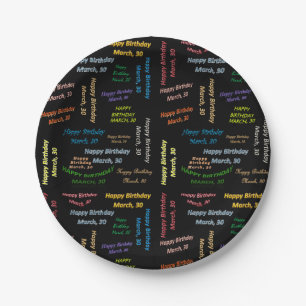 Paper Tellers März, 30 Geburtstag Pappteller