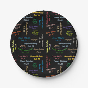 Paper Tellers Oktober, 20 Geburtstag Pappteller