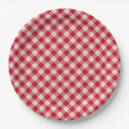 Paper Tellers - Red Gingham Pattern Pappteller