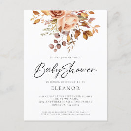 Paper Terracotta Florals Baby Dusche Einladung