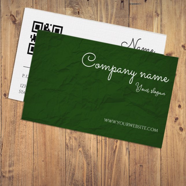 Paper texture life coach green QR Business Card Visitenkarte (Von Creator hochgeladen)