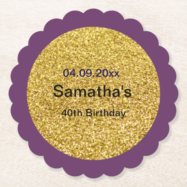 Paper Untersetzer 40. Geburtstag (Vorderseite)
