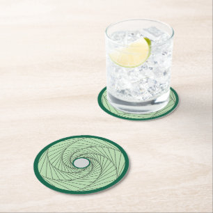 Paper Untersetzer - Green Optical Illusion Spiral