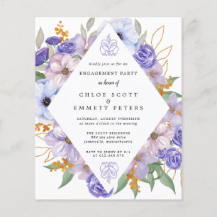 PAPER Violette Blumen-Hochzeitsankündigungsfeier-E Flyer