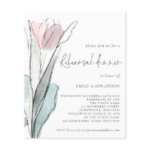 PAPER Wasserfarbe Tulip Hochzeit Probe Abendessen