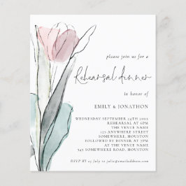 PAPER Wasserfarbe Tulip Hochzeit Probe Abendessen Flyer