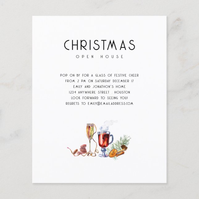 PAPER Weihnachts-Open House Drinks einladen Flyer (Vorne)