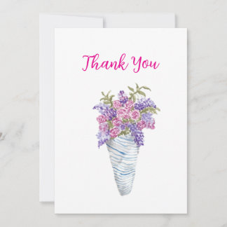 Paper Wrapped Flowers Flat Holiday Card Feiertagskarte