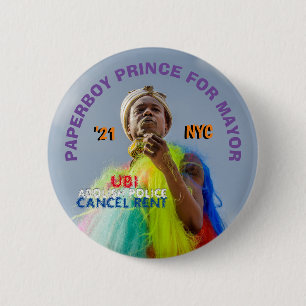 Paperboy Prince für NYC Bürgermeister 2021 Button