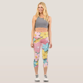 Papercut-Blume Capri Leggings
