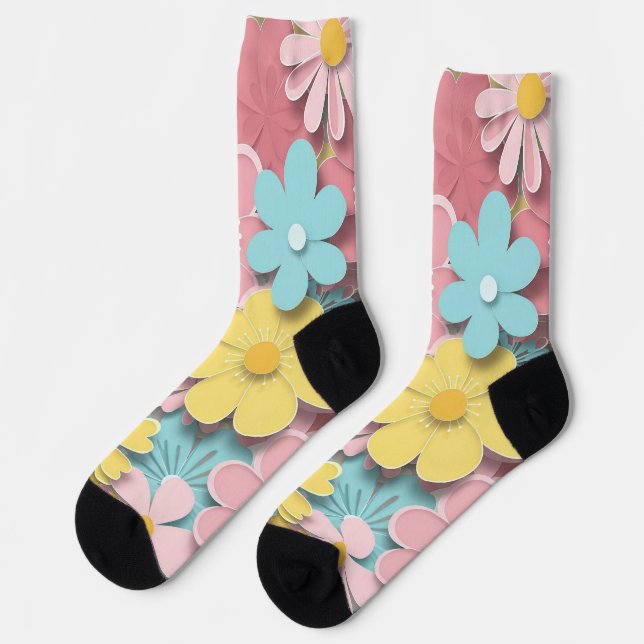 Papercut-Blume Socken (Linkes Detail)