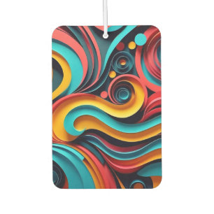 Papercut Colorful Waves Artwork Autolufterfrischer