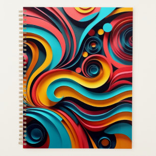 Papercut Colorful Waves Artwork Planer