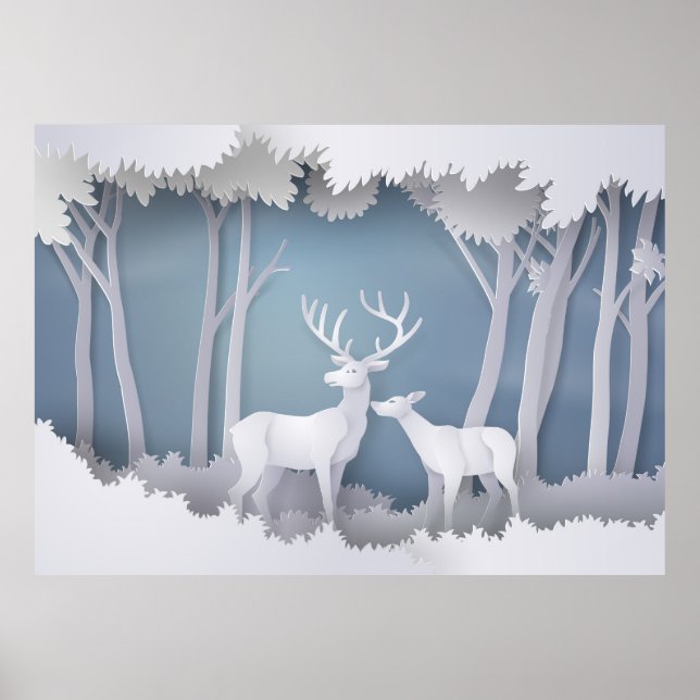 Papercut Dee im Wald Poster (Vorne)