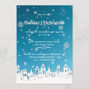 Papercut die Nacht vor Weihnachten Feiertage Einladung