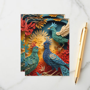 Papercut Fantasy Birds Begleitkarte