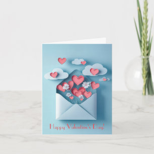 Papercut Herz und Blume Valentins Gruß Feiertagskarte