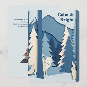 Papercut Holidays Moderner Flachbau im alpinen W Feiertagskarte