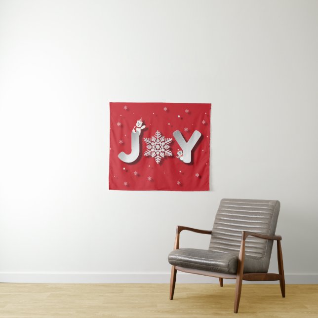 Papercut JOY mit Pinguin & Polar Bär Wandteppich (Beispiel (Horizontal))