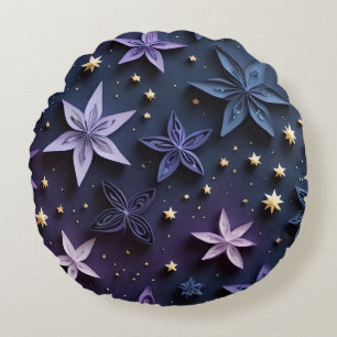 Papercut Night Stars Rundes Kissen