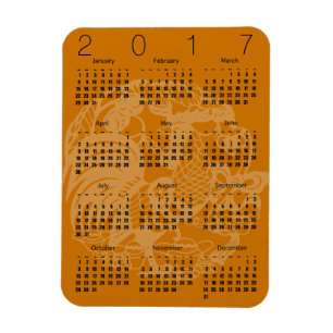 Papercut Rooster Calendar 2017 Farbe auswählen Magnet
