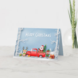 Papercut Santa & Friends Red Truck Feiertagskarte