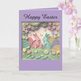 Papercut Style Easter Bunny Greeting Card Karte