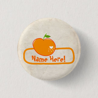 PaperFruit orange NamensAbzeichen Button