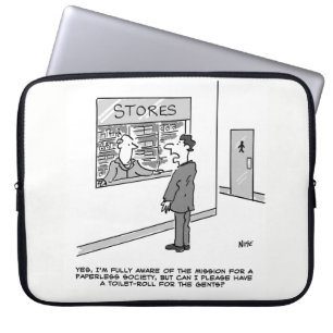Paperless Society. Man will eine Toilettenrolle Laptopschutzhülle