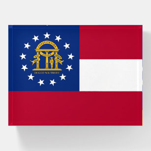 Paperweight mit Flagge von Georgia, USA Briefbeschwerer
