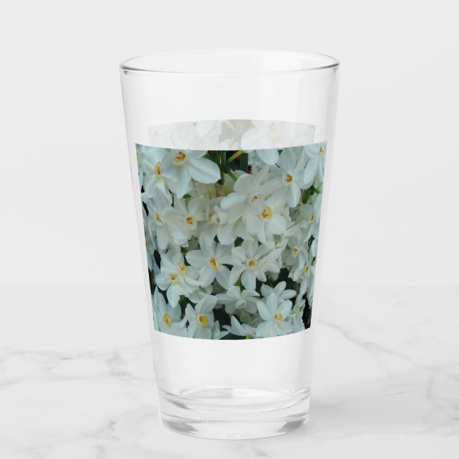 Paperwhite Narcissus Delikate Weiße Blume Glas (Vorderseite)