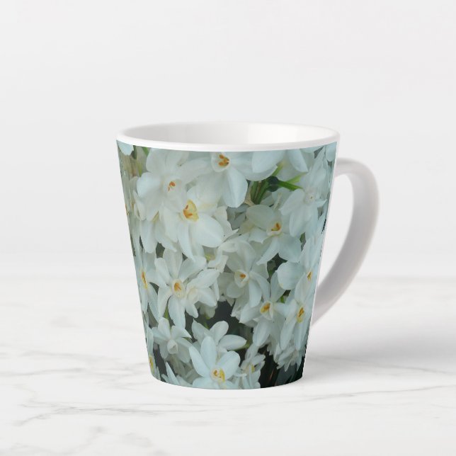 Paperwhite Narcissus Delikate Weiße Blume Milchtasse (Rechte Ecke)