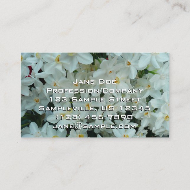 Paperwhite Narcissus Delikate Weiße Blume Visitenkarte (Vorderseite)