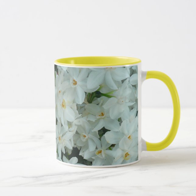 Paperwhite Narzissen-empfindliche weiße Blumen Tasse (Rechts)