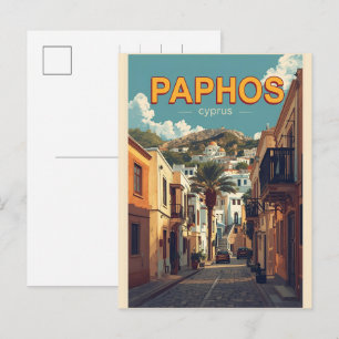 Paphos Altstadt - Zypern Reiseandenken Feiertagspostkarte