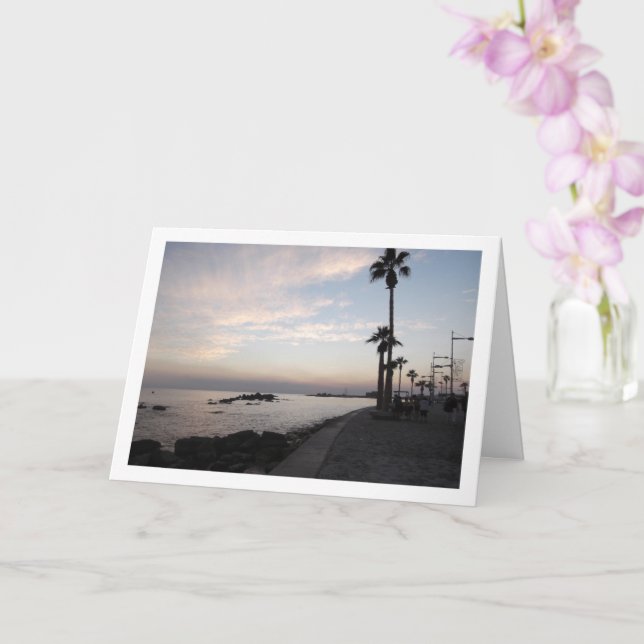 Paphos bei Nacht, zyprische Landschaft Karte (Orchidee)