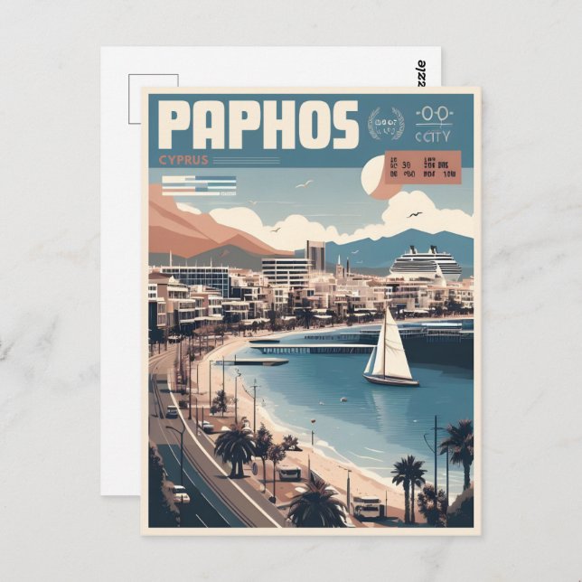 Paphos City, Zypern - Souvenir Postkarte (Vorne/Hinten)