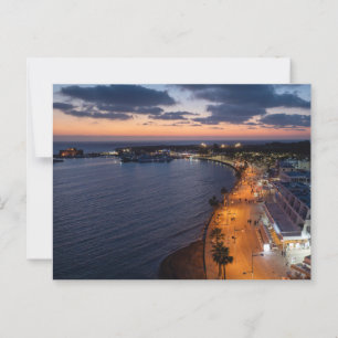 Paphos direkt am Meer und Hafen nachts Postkarte