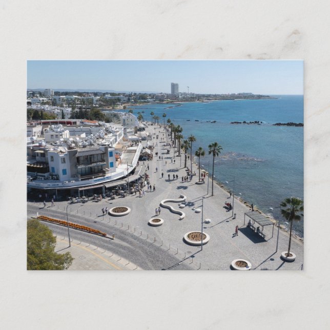 Paphos Seafront-Ansicht Postkarte (Vorderseite)
