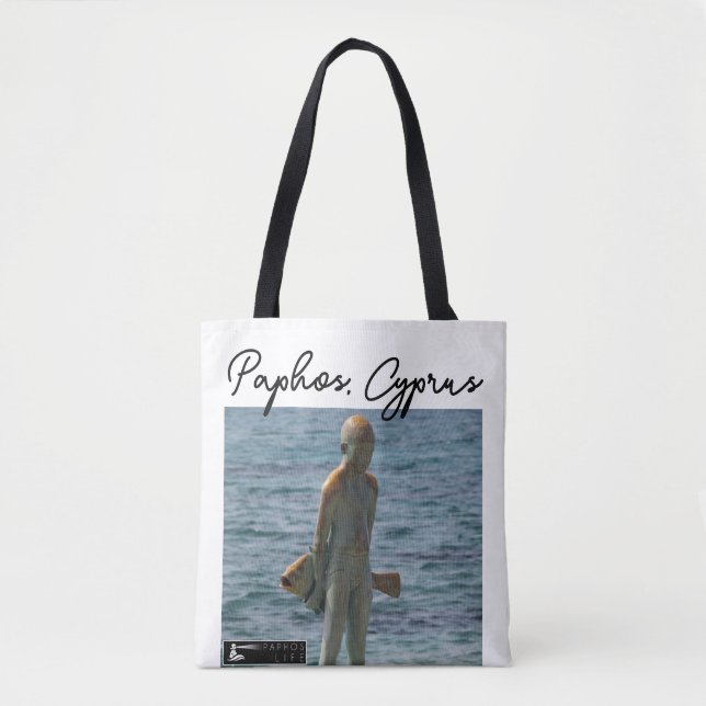 Paphos Statue Boy and Fish, Unterschrift (Vorderseite)