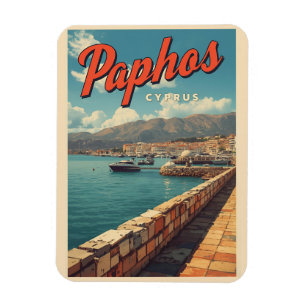 Paphos Wasserblick, Zypern Reiseandenken Geschenke Magnet