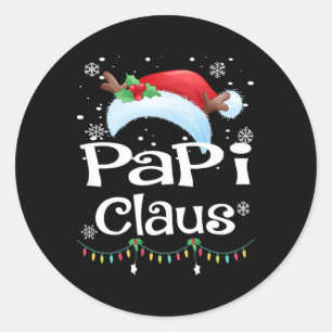 Papi Claus Weihnachts-Matching Familie Pajama Runder Aufkleber