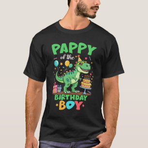 Papi des Geburtstagsjungen T-Rex-Dinosaurier-Famil T-Shirt