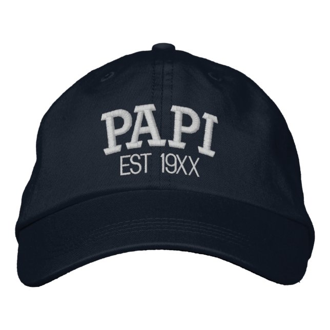Papi Personalized Father's Day Gift Custom Text Bestickte Baseballkappe (Vorderseite)