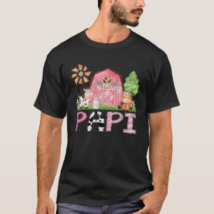 Papi Pink Farm Animal Birthday Kinder passen Famil T-Shirt