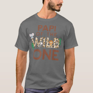 Papi The Wild One Animal Safari 1. Geburtstag 1. T-Shirt
