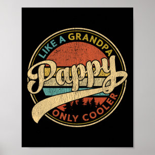 Papi wie ein Opa, nur cooler Retro Vintage Fett Poster